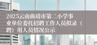 2025云南曲靖市第二小学事业单位委托招聘工作人员拟录（聘）用人员情况公示