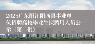2025广东阳江阳西县事业单位招聘高校毕业生拟聘用人员公示（第二批）