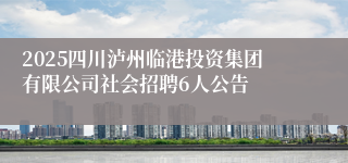 2025四川泸州临港投资集团有限公司社会招聘6人公告