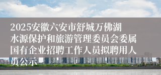 2025安徽六安市舒城万佛湖水源保护和旅游管理委员会委属国有企业招聘工作人员拟聘用人员公示