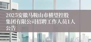 2025安徽马鞍山市横望控股集团有限公司招聘工作人员1人公告