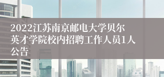 2022江苏南京邮电大学贝尔英才学院校内招聘工作人员1人公告