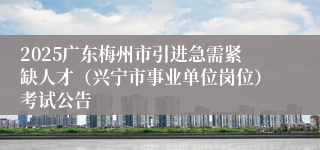 2025广东梅州市引进急需紧缺人才（兴宁市事业单位岗位）考试公告