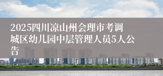 2025四川凉山州会理市考调城区幼儿园中层管理人员5人公告