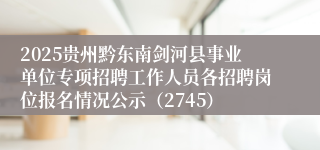 2025贵州黔东南剑河县事业单位专项招聘工作人员各招聘岗位报名情况公示（2745）