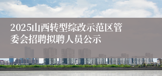 2025山西转型综改示范区管委会招聘拟聘人员公示