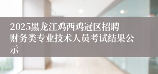 2025黑龙江鸡西鸡冠区招聘财务类专业技术人员考试结果公示