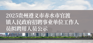 2025贵州遵义市赤水市官渡镇人民政府招聘事业单位工作人员拟聘用人员公示