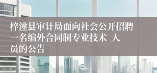 梓潼县审计局面向社会公开招聘一名编外合同制专业技术  人员的公告
