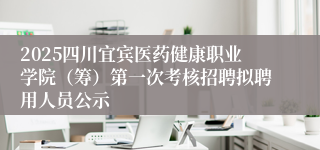 2025四川宜宾医药健康职业学院（筹）第一次考核招聘拟聘用人员公示
