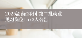 2025湖南邵阳市第二批就业见习岗位1573人公告