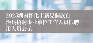 2025湖南怀化市新晃侗族自治县招聘事业单位工作人员拟聘用人员公示