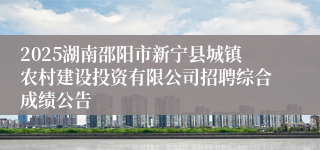 2025湖南邵阳市新宁县城镇农村建设投资有限公司招聘综合成绩公告