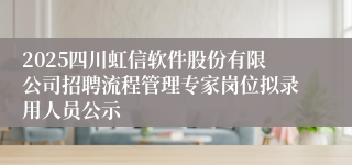 2025四川虹信软件股份有限公司招聘流程管理专家岗位拟录用人员公示