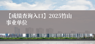 【成绩查询入口】2025竹山事业单位