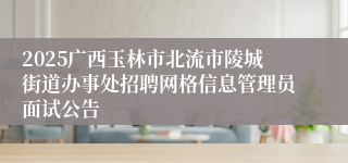 2025广西玉林市北流市陵城街道办事处招聘网格信息管理员面试公告