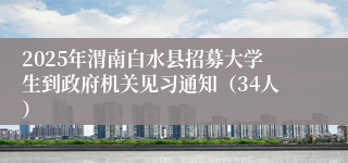 2025年渭南白水县招募大学生到政府机关见习通知（34人）