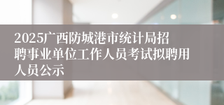 2025广西防城港市统计局招聘事业单位工作人员考试拟聘用人员公示