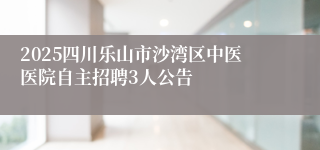 2025四川乐山市沙湾区中医医院自主招聘3人公告