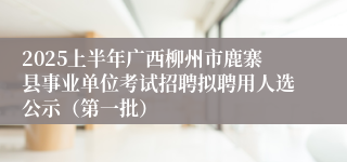 2025上半年广西柳州市鹿寨县事业单位考试招聘拟聘用人选公示（第一批）