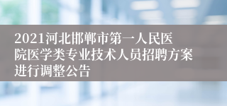 2021河北邯郸市第一人民医院医学类专业技术人员招聘方案进行调整公告