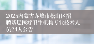 2025内蒙古赤峰市松山区招聘基层医疗卫生机构专业技术人员24人公告