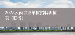 2025云南事业单位招聘职位表（联考）
