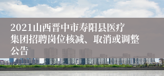 2021山西晋中市寿阳县医疗集团招聘岗位核减、取消或调整公告