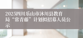 2025四川乐山市沐川县教育局“常青藤”计划拟招募人员公示