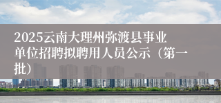 2025云南大理州弥渡县事业单位招聘拟聘用人员公示（第一批）