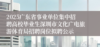 2025广东省事业单位集中招聘高校毕业生深圳市文化广电旅游体育局招聘岗位拟聘公示