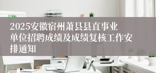 2025安徽宿州萧县县直事业单位招聘成绩及成绩复核工作安排通知