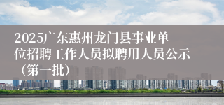 2025广东惠州龙门县事业单位招聘工作人员拟聘用人员公示（第一批）