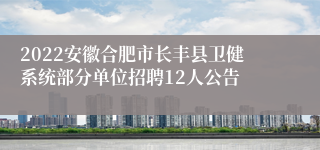 2022安徽合肥市长丰县卫健系统部分单位招聘12人公告