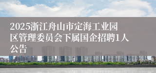 2025浙江舟山市定海工业园区管理委员会下属国企招聘1人公告