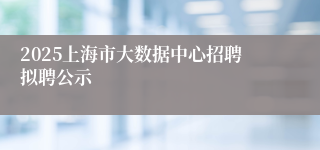 2025上海市大数据中心招聘拟聘公示
