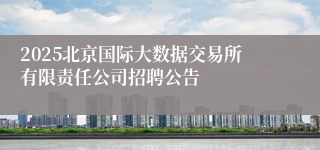 2025北京国际大数据交易所有限责任公司招聘公告
