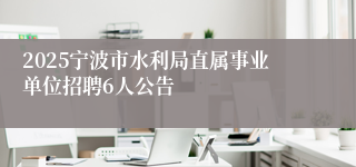 2025宁波市水利局直属事业单位招聘6人公告