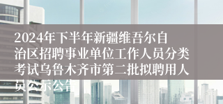 2024年下半年新疆维吾尔自治区招聘事业单位工作人员分类考试乌鲁木齐市第二批拟聘用人员公示公告