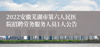 2022安徽芜湖市第六人民医院招聘劳务服务人员1人公告