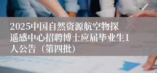 2025中国自然资源航空物探遥感中心招聘博士应届毕业生1人公告（第四批）