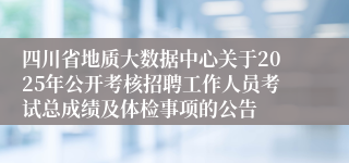 四川省地质大数据中心关于2025年公开考核招聘工作人员考试总成绩及体检事项的公告