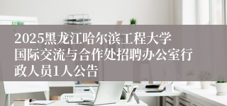 2025黑龙江哈尔滨工程大学国际交流与合作处招聘办公室行政人员1人公告