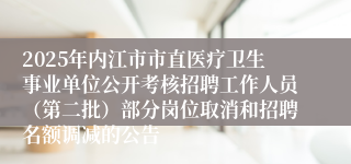 2025年内江市市直医疗卫生事业单位公开考核招聘工作人员（第二批）部分岗位取消和招聘名额调减的公告