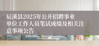 辰溪县2025年公开招聘事业单位工作人员笔试成绩及相关注意事项公告