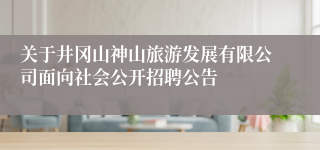 关于井冈山神山旅游发展有限公司面向社会公开招聘公告 