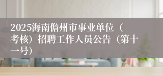 2025海南儋州市事业单位（考核）招聘工作人员公告（第十一号）