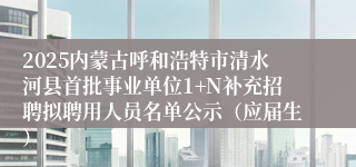 2025内蒙古呼和浩特市清水河县首批事业单位1+N补充招聘拟聘用人员名单公示（应届生）