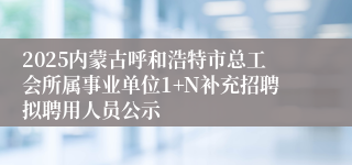 2025内蒙古呼和浩特市总工会所属事业单位1+N补充招聘拟聘用人员公示
