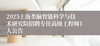 2025上海类脑智能科学与技术研究院招聘专任高级工程师1人公告